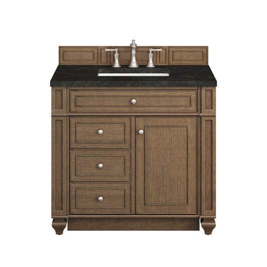 Bristol 36" Single Vanity, Saddle Brown, w/ 3 CM Phantome Eclos Top