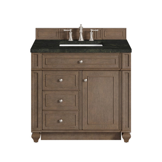 Bristol 36" Single Vanity, Whitewashed Walnut, w/ 3 CM Phantome Eclos Top