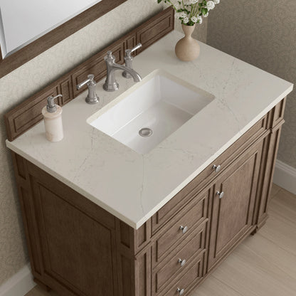 Bristol 36" Single Vanity, Whitewashed Walnut, w/ 3 CM Siberian Silestone Top, view 5