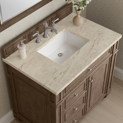 Bristol 36" Single Vanity, Whitewashed Walnut, w/ 3 CM Tajnar Eclos Top, view 5