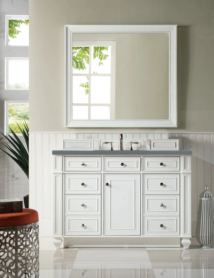 Renovate for Less Atlanta Bristol 48" Single Vanity, Bright White w/ 3 CM Cala Blue Silestone Top, view 2