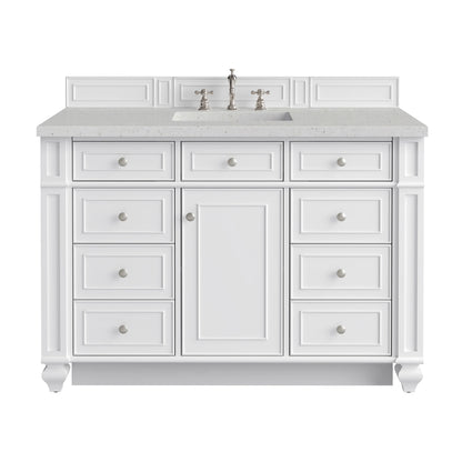 Bristol 48" Single Vanity, Bright White w/ 3 CM Lime Delight Silestone Top