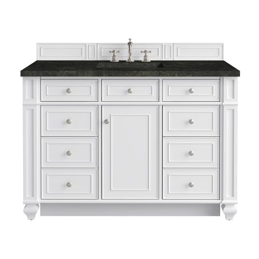Bristol 48" Single Vanity, Bright White, w/ 3 CM Phantome Eclos Top