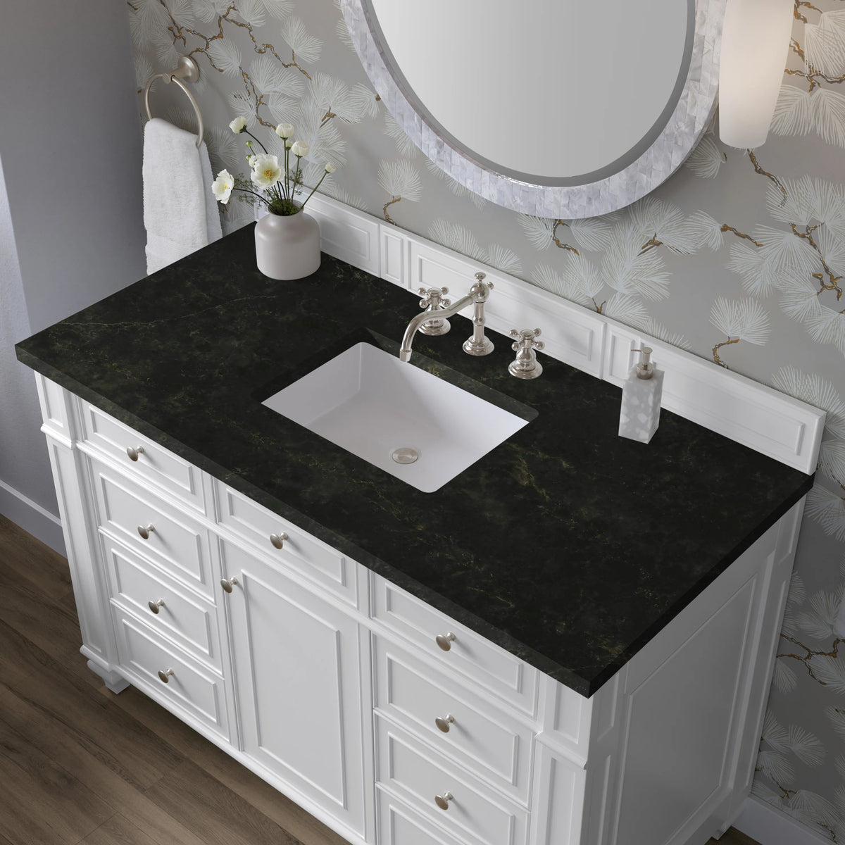 Bristol 48" Single Vanity, Bright White, w/ 3 CM Phantome Eclos Top, view 5