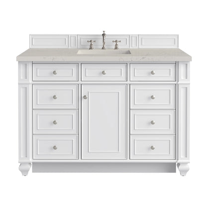 Bristol 48" Single Vanity, Bright White, w/ 3 CM Siberian Silestone Top