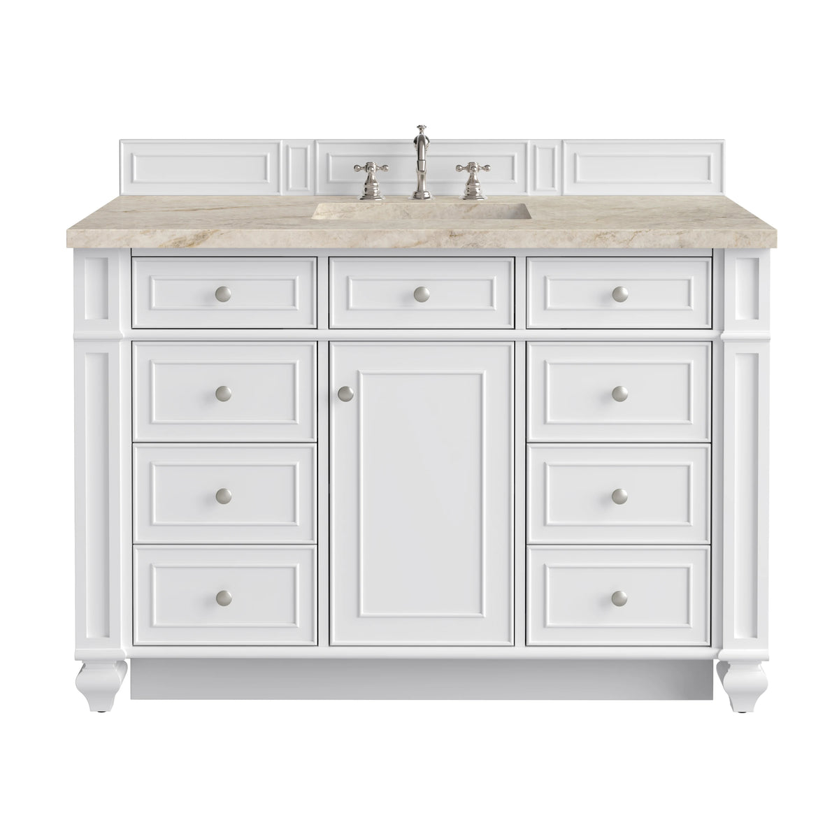 Bristol 48" Single Vanity, Bright White, w/ 3 CM Tajnar Eclos Top