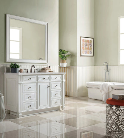 Bristol 48" Single Vanity, Bright White w/ 3 CM Victorian Silver Silestone Top w/ FreePower Wireless Charger, view 6