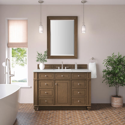 Bristol 48" Single Vanity, Saddle Brown w/ 3 CM Ethereal Noctis Silestone Top, view 2