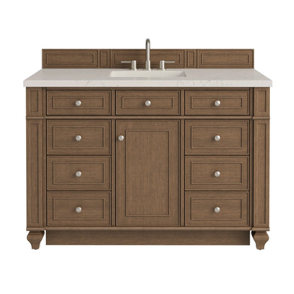 Bristol 48" Single Vanity, Saddle Brown, w/ 3 CM Siberian Silestone Top