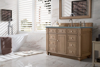 Renovate for Less Atlanta Bristol 48" Single Vanity, Whitewashed Walnut w/ 3 CM Cala Blue Silestone Top, view 3