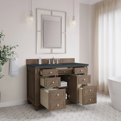 Bristol 48" Single Vanity, Whitewashed Walnut w/ 3 CM Charcoal Soapstone Silestone Top, view 4
