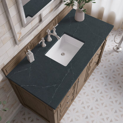Bristol 48" Single Vanity, Whitewashed Walnut w/ 3 CM Charcoal Soapstone Silestone Top, view 5