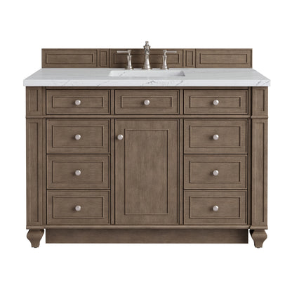 Bristol 48" Single Vanity, Whitewashed Walnut w/ 3 CM Ethereal Noctis Silestone Top