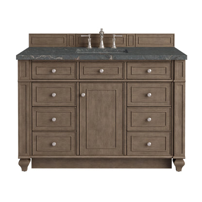 Bristol 48" Single Vanity, Whitewashed Walnut w/ 3 CM Parisien Bleu Silestone Top