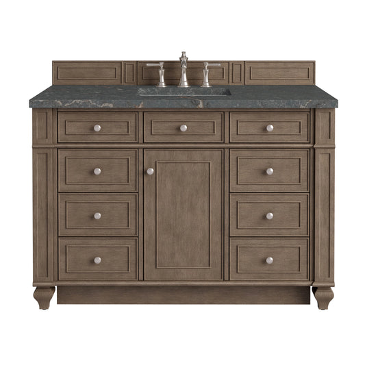 Bristol 48" Single Vanity, Whitewashed Walnut w/ 3 CM Parisien Bleu Silestone Top