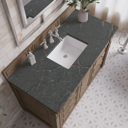 Bristol 48" Single Vanity, Whitewashed Walnut w/ 3 CM Parisien Bleu Silestone Top, view 5