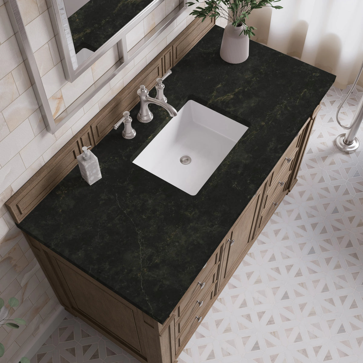 Bristol 48" Single Vanity, Whitewashed Walnut, w/ 3 CM Phantome Eclos Top, view 5