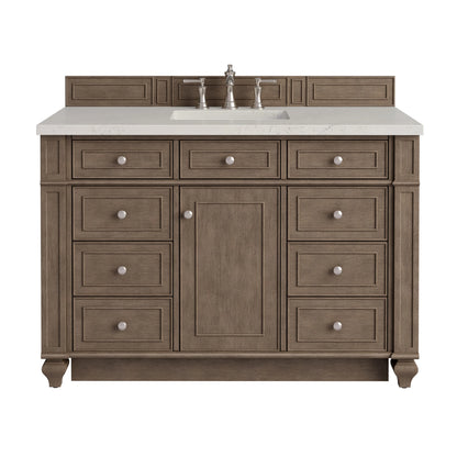 Bristol 48" Single Vanity, Whitewashed Walnut, w/ 3 CM Siberian Silestone Top