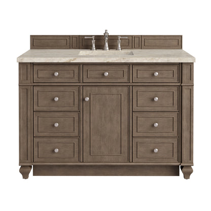 Bristol 48" Single Vanity, Whitewashed Walnut, w/ 3 CM Tajnar Eclos Top