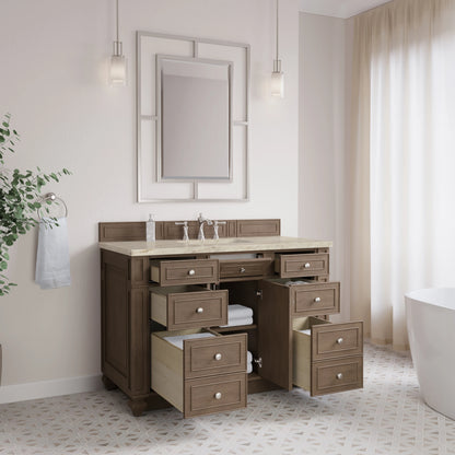 Bristol 48" Single Vanity, Whitewashed Walnut, w/ 3 CM Tajnar Eclos Top, view 4