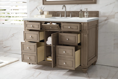 Bristol 48" Single Vanity, Whitewashed Walnut w/ 3 CM Ethereal Noctis Silestone Top w/ FreePower Wireless Charg, view 7
