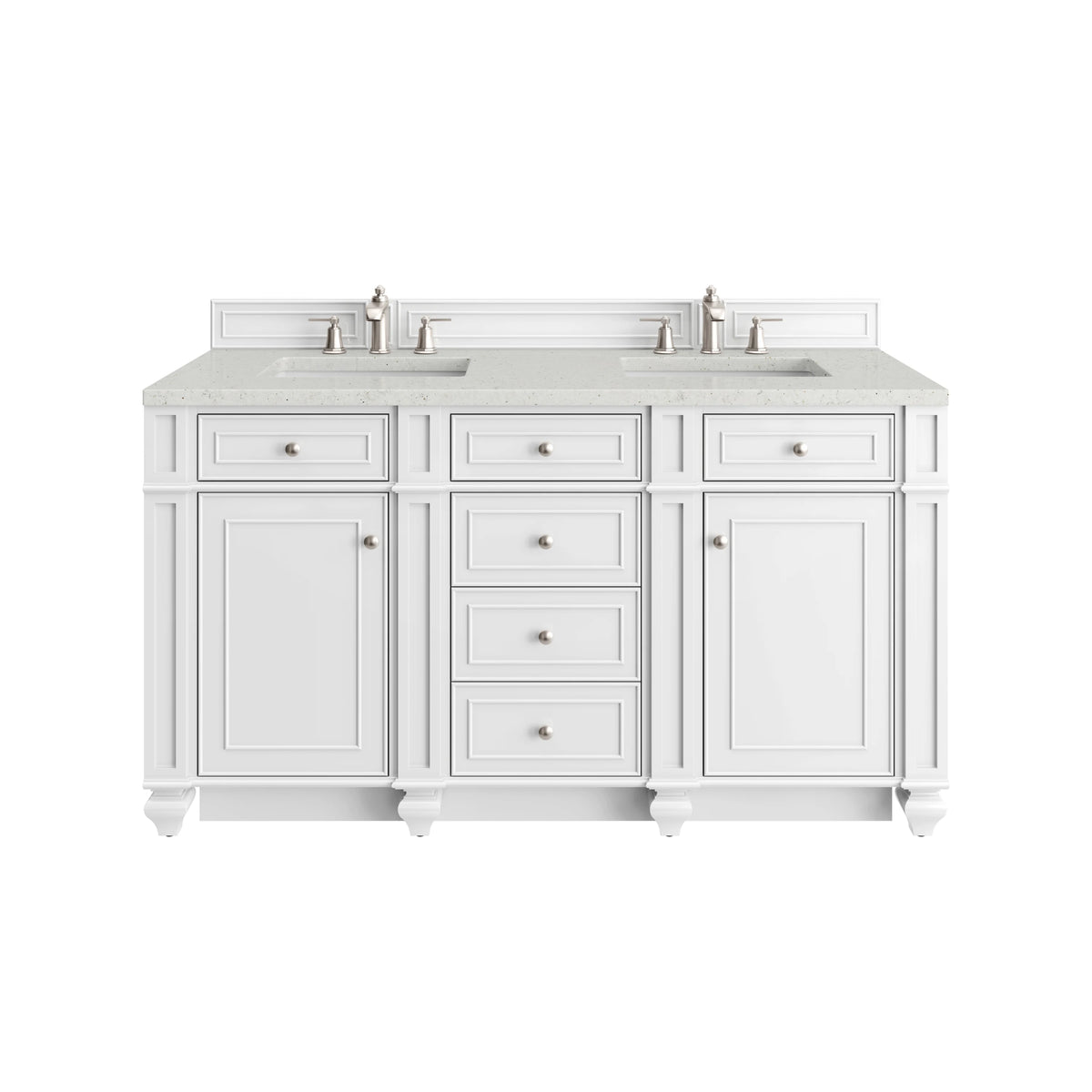 Bristol 60" Double Vanity, Bright White w/ 3 CM Lime Delight Silestone Top