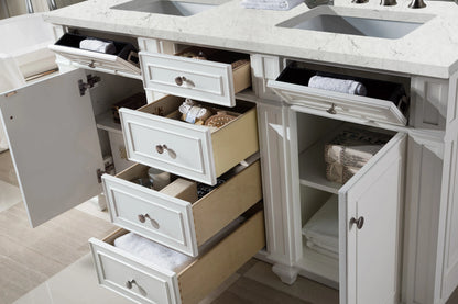 Bristol 60" Double Vanity, Bright White w/ 3 CM Eternal Jasmine Pearl Silestone Top w/FreePower Wireless Charger, view 7