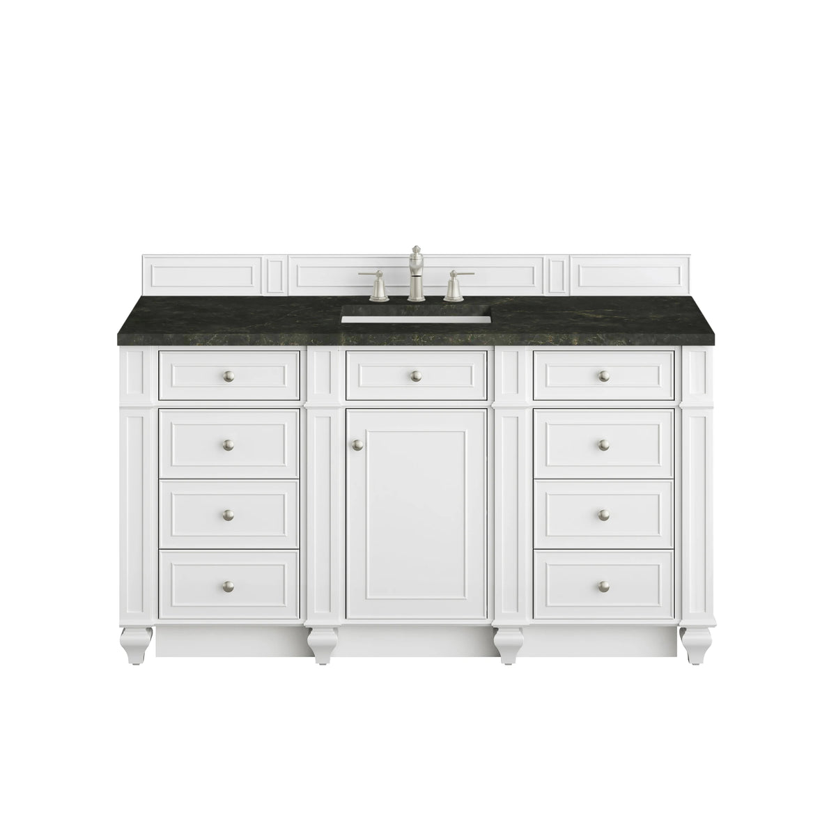 Bristol 60" Single Vanity, Bright White, w/ 3 CM Phantome Eclos Top