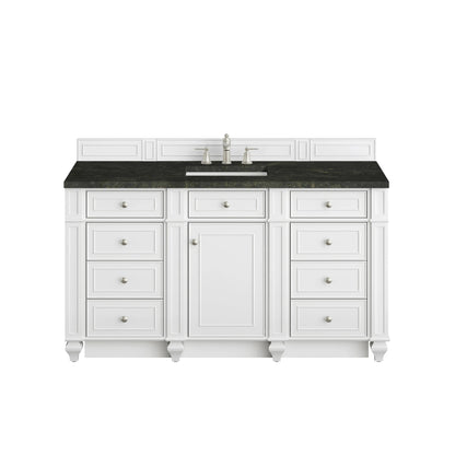 Bristol 60" Single Vanity, Bright White, w/ 3 CM Phantome Eclos Top