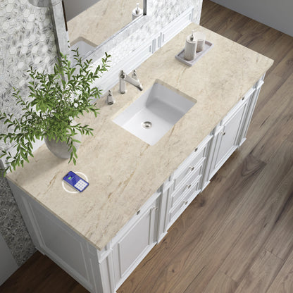 Bristol 60" Single Vanity, Bright White, w/ 3 CM Tajnar Eclos Top w/FreePower Wireless Charger, view 7