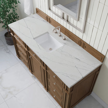 Bristol 60" Single Vanity, Saddle Brown w/ 3 CM Ethereal Noctis Silestone Top, view 5