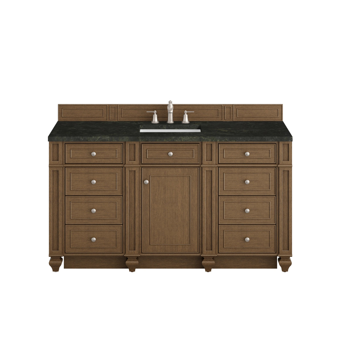Bristol 60" Single Vanity, Saddle Brown, w/ 3 CM Phantome Eclos Top