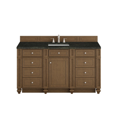 Bristol 60" Single Vanity, Saddle Brown, w/ 3 CM Phantome Eclos Top