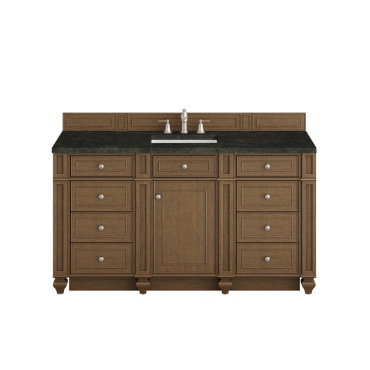 Bristol 60" Single Vanity, Saddle Brown, w/ 3 CM Phantome Eclos Top