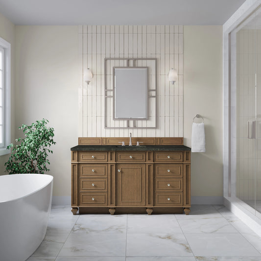 Bristol 60" Single Vanity, Saddle Brown, w/ 3 CM Phantome Eclos Top, view 2