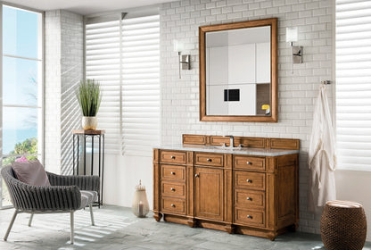 Bristol 60" Single Vanity, Saddle Brown w/ 3 CM Eternal Jasmine Pearl Silestone Top w/FreePower Wireless Charger, view 6