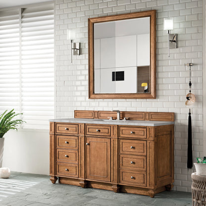 Bristol 60" Single Vanity, Saddle Brown w/ 3 CM Victorian Silver Silestone Top w/FreePower Wireless Charger, view 6
