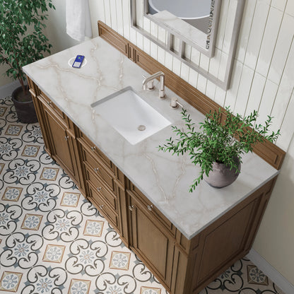 Bristol 60" Single Vanity, Saddle Brown w/ 3 CM Victorian Silver Silestone Top w/FreePower Wireless Charger, view 8