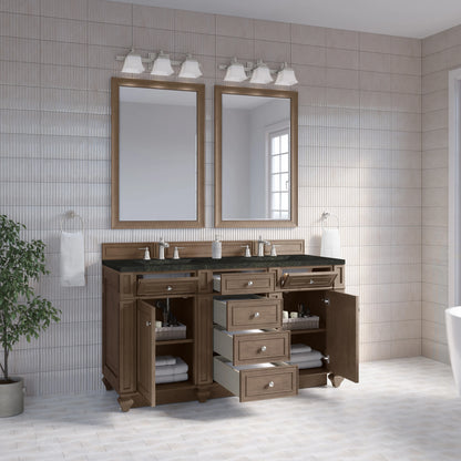 Bristol 60" Double Vanity, Whitewashed Walnut, w/ 3 CM Phantome Eclos Top, view 4