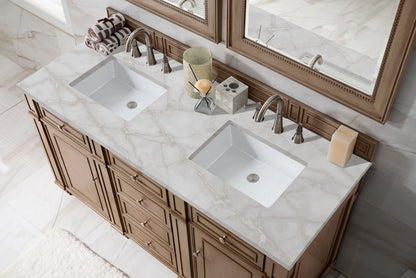 Bristol 60" Double Vanity, Whitewashed Walnut w/ 3 CM Victorian Silver Silestone Top w/FreePower Wireless Charg, view 6