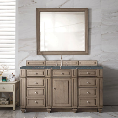 Bristol 60" Single Vanity, Whitewashed Walnut w/ 3 CM Parisien Bleu Silestone Top w/FreePower Wireless Charger, view 5