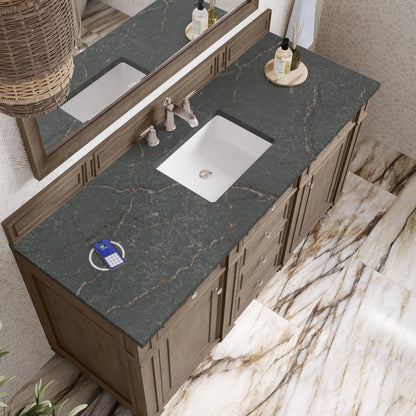 Bristol 60" Single Vanity, Whitewashed Walnut w/ 3 CM Parisien Bleu Silestone Top w/FreePower Wireless Charger, view 7