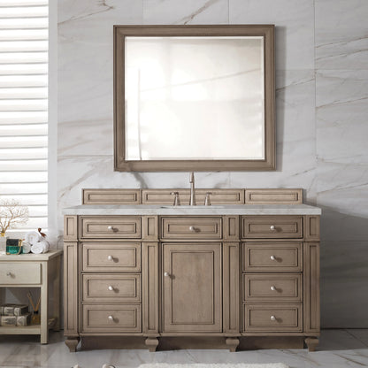 Bristol 60" Single Vanity, Whitewashed Walnut w/ 3 CM Victorian Silver Silestone Top w/FreePower Wireless Charg, view 5