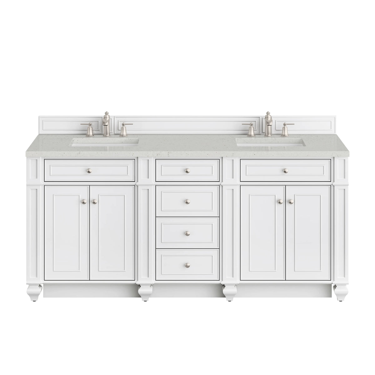 Bristol 72" Double Vanity, Bright White w/ 3 CM Lime Delight Silestone Top