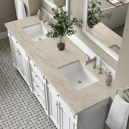 Bristol 72" Double Vanity, Bright White, w/ 3 CM Tajnar Eclos Top, view 6