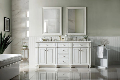 Bristol 72" Double Vanity, Bright White w/ 3 CM Ethereal Noctis Silestone Top w/FreePower Wireless Charger, view 5