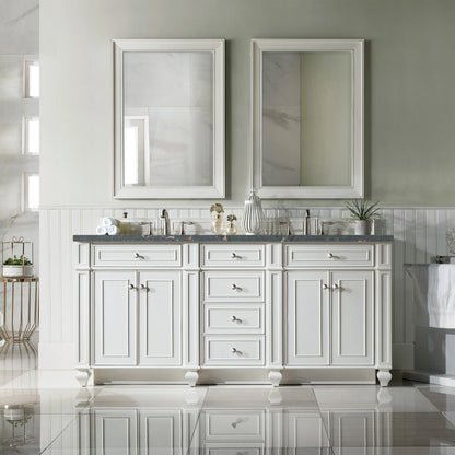 Bristol 72" Double Vanity, Bright White w/ 3 CM Parisien Bleu Silestone Top w/FreePower Wireless Charger, view 5
