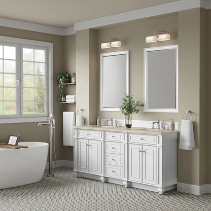 Bristol 72" Double Vanity, Bright White, w/ 3 CM Tajnar Eclos Top w/FreePower Wireless Charger, view 5