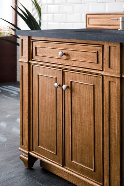 Bristol 72" Double Vanity, Saddle Brown w/ 3 CM Charcoal Soapstone Silestone Top, view 5