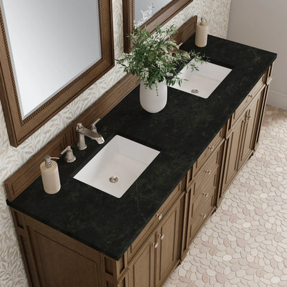 Bristol 72" Double Vanity, Saddle Brown, w/ 3 CM Phantome Eclos Top, view 6